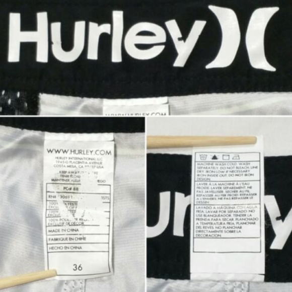 *SOLD* HURLEY Swim Board Shorts Drawstring Striped - Picture 8 of 8